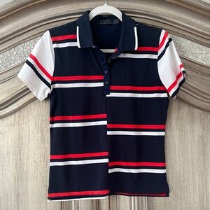 G/FORE Women's Polo - Navy, Red, and White Stripes